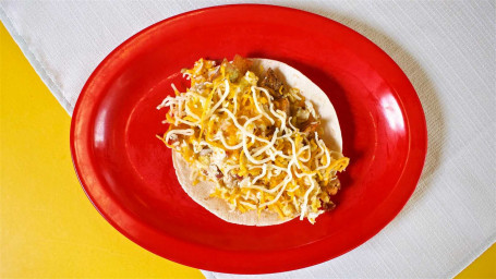 Kartoffeln, Ei, Käse-Taco