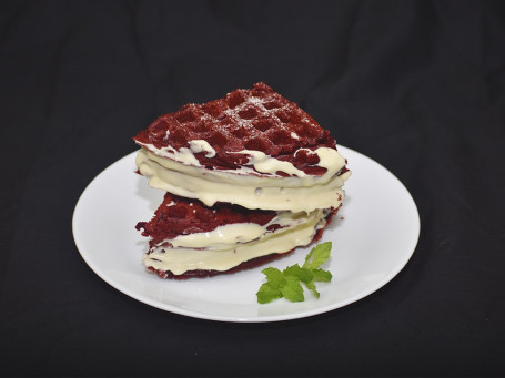 Red Velvet Waffles With White Choco