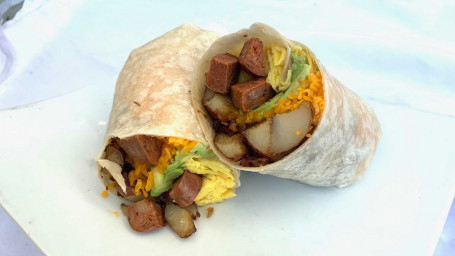 Hähnchenwurst-Frühstücks-Burrito