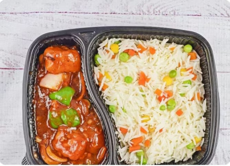 Paneer Manchurian Gravy (5 Pieces) Mix Veg Rice