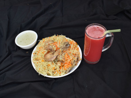 Chicken Biryani Anar Juice