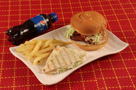 Grilled Sandwich Jumbo Veg Burger French Fries Pepsi 250 Ml