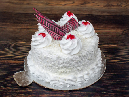 Eggless White Forrest Cake