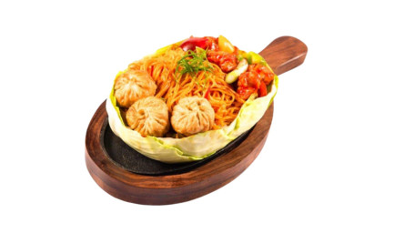 Fried Chicken Dim-Sum With Fiery Noodle Sizzlers (No Msg)