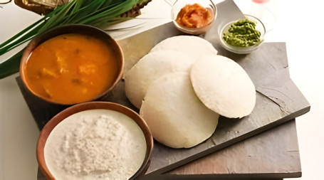 Idli (2 Pcs) With Sambhar Chutney