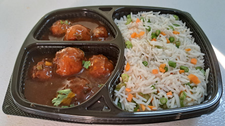 Veg Manchurian Fried Rice [Per Plate]