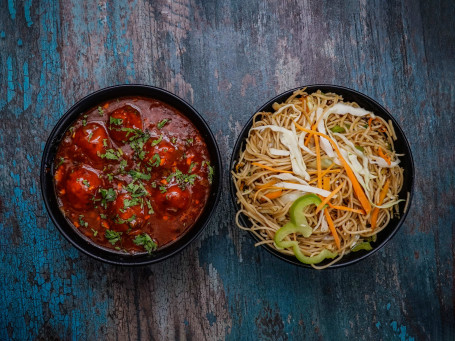 Gemüsenudeln Paneer Chilli Oder Veg Manchurian Oder Paneer Manchurian