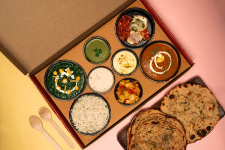 Matar Paneer Veg Tawa Masala Thali (2 Main Dishes)