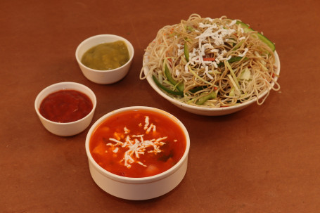 Special Paneer Noodles Spl Paneer Manchurian Ketchup Chutney