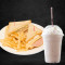 Vanilla Story Shake With Double Cheese Masala Sandwich And Peri Peri Fries