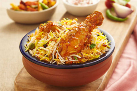 Chicken Masala Biryani (1 Pcs) With Chutney And Raita