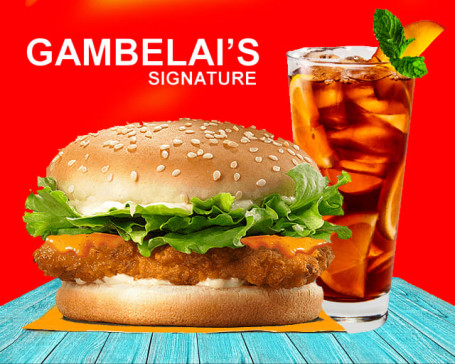 1 Gumbelai's Signature Chicken Burger With Lemon Ice Tea