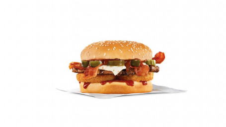 Würziger Western-Bacon-Cheeseburger