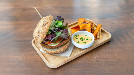 Hamburguesa De Arroz Rojo Y Tempeh