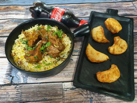 Chicken Hyderabadi Biryani Combo Biryani Coke 5 Pcs Momos)