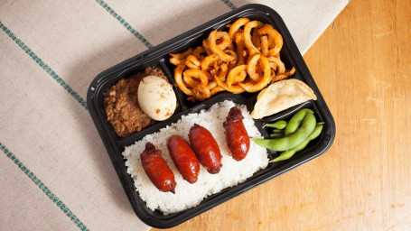 Fried Sweet Sausage Rice Bento炸甜香腸便當