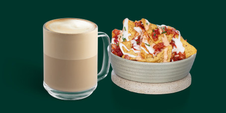 Picco Cappuccino With Three Dip Nachos