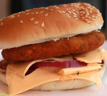 Veg Tikki With Cheese Burger