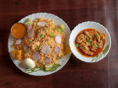 Chicken Biryani With Chicken Butter Masala