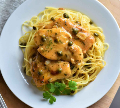 Chicken Picante With Spaghetti
