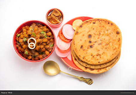 2Pcs Aloo Paratha With Choice Of Veg Non-Veg Curries