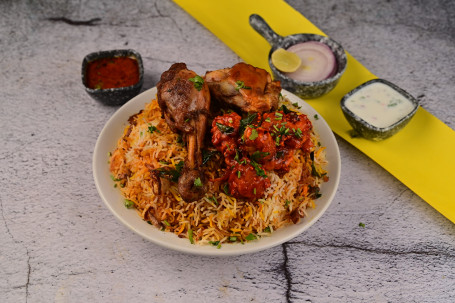 Chicken Dum Biryani With Side Of Chicken 65