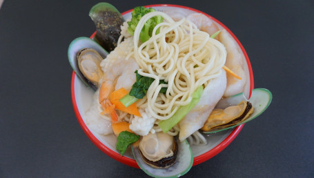 Seafood Combination In Noodle Soup