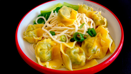 Chinese Spinach And Pork Wonton In Noodle Soup