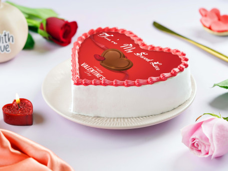 Chocolate Day Special Heart Shape Photo Cake