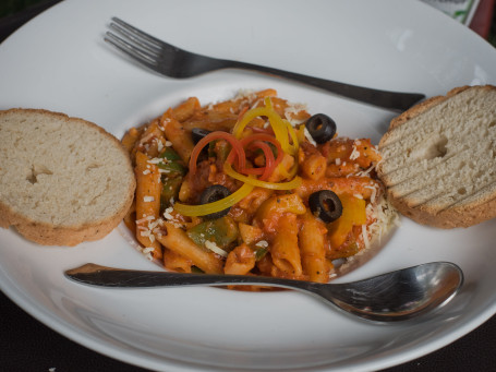 Mixed Vegetables Penne Tomato And Cheese Pasta