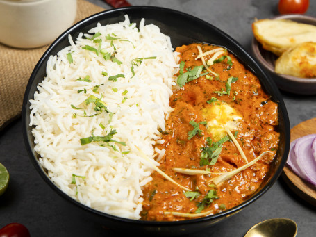Masala Egg Curry With Choice Of Rice Or 3 Rotis Salad