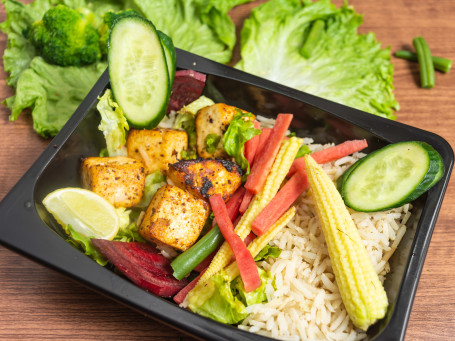 Paneer With Brown Rice Fried Veggies