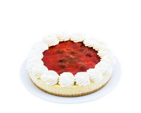 Full Strawberry Glazed Baked Cheesecake
