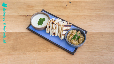 Smokey Aubergine, Tahini Zhoug With Fluffy Pita (Vg