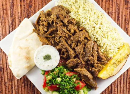 Shawarma-Teller Mit Rind- Und Lammfleisch