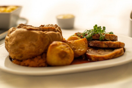 Roast Loin Of Pork, Stuffing Yorkshire Pudding