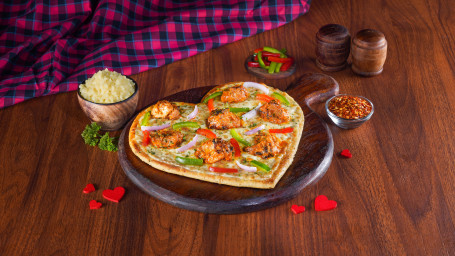 Butter Chicken Heart Pizza (Valentines Special)