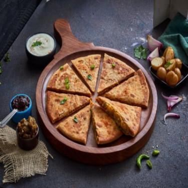 Stuffed Pyaz Paratha With Chutney Salad Butter