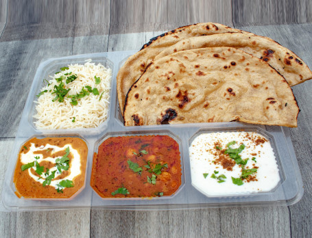 Kadai Paneer Dal Makhani Mix Veg 2 Naan Rice Salad