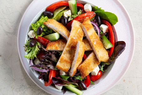 Mediterraner Salat Mit Schnitzel