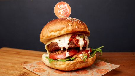 Salsa Spice Burger Tomato Salsa Gouda Cheese Tomato Rocket Special Mayo Crispy Onion (Ve)