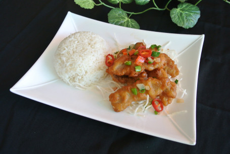 Deep Fried Pork Chop With Chilli Pepper Rice