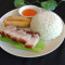 Roast Pork Rice With Spring Rolls