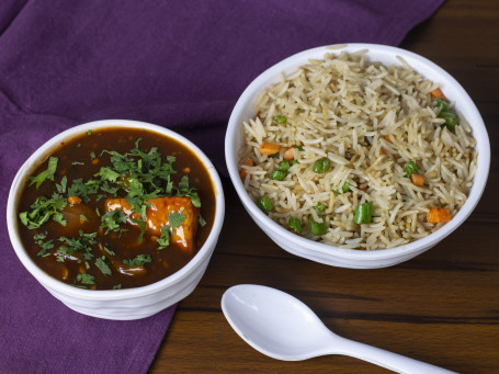 Cheese Chilli Gravy With Veg Fried Rice