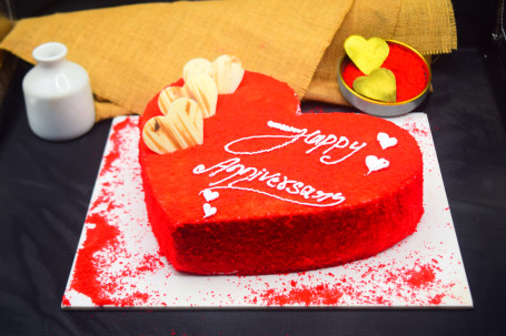 Eggless Red Velvet Heart Shape