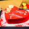 Eggless Red Velvet Heart Shape