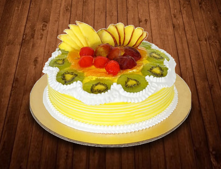 Simple Fresh Fruit Eggless Cake