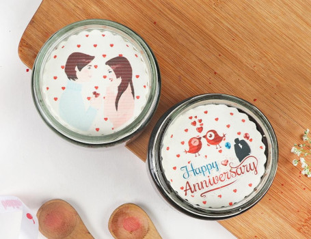 Set Of 2 Anniversary Poster Chocolate Jar Cakes