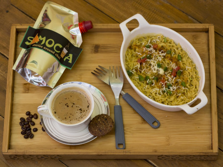 Classic Hot Coffee Veg Cheese Maggi