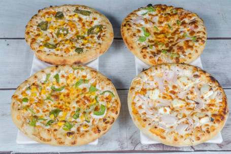 4 Pizza With Onion Capsicum Pizza Combo